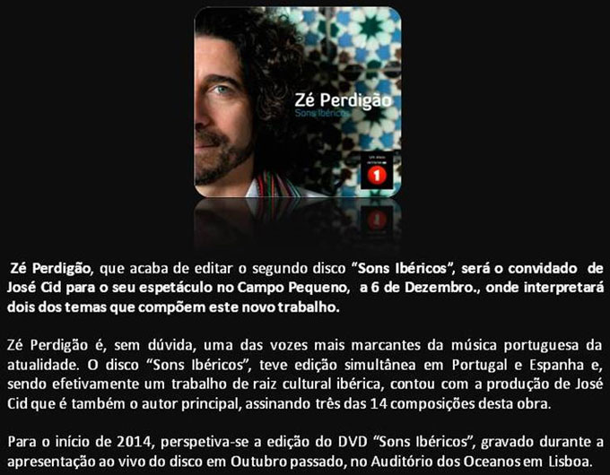 Zé Perdigão e José Cid no Campo Pequeno
